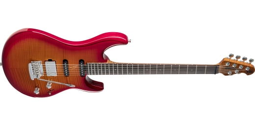 Luke III HSS Maple Top, Rosewood Fingerboard with Case - Cherry Burst Flame