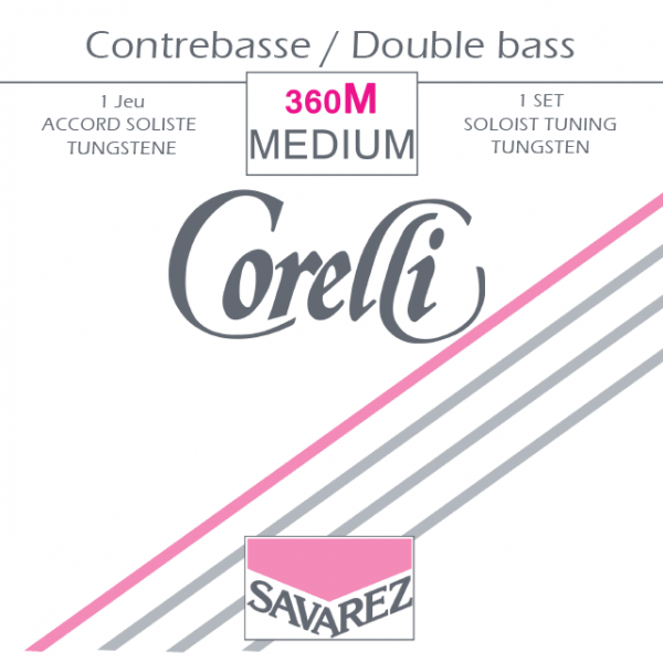Corelli Medium Tension 360M Tungsten Solo Double Bass String Set