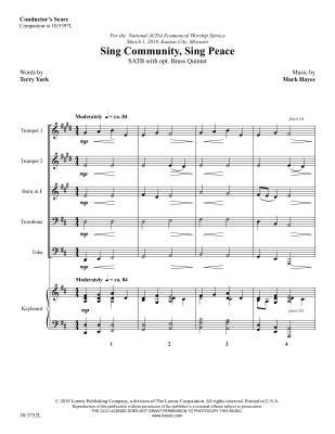 Sing Community, Sing Peace - York/Hayes - Brass Quintet Accompaniment