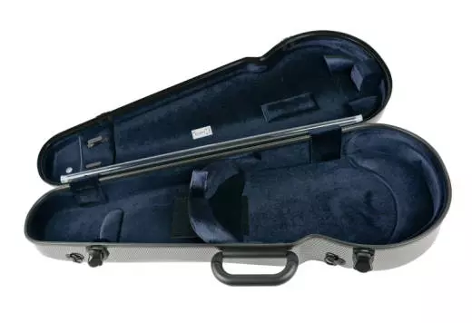 Hightech Contoured Viola Case - Silver Carbon