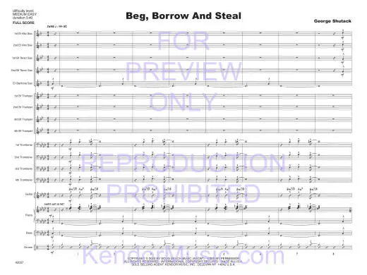 Beg, Borrow And Steal - Shutack - Jazz Ensemble - Gr. Medium Easy