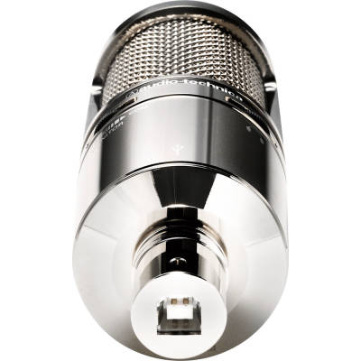 AT2020USB+ USB Cardioid Condenser Microphone with Shock Mount - Limited Edition Mirrored Silver