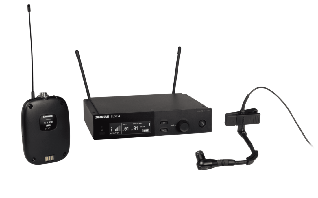 SLXD14 Wireless System with Beta 98H/C Miniature Instrument Mic - H55