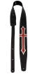 Perris Leathers Ltd - 2.5 Soft Leather Guitar Strap - Black with Red\/Silver Cross