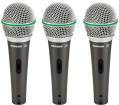 Samson - Q6 Dynamic Supercardioid Microphones with Case and Clips - 3-Pack