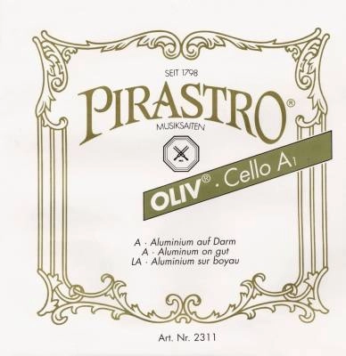 Pirastro - Oliv Cello 4/4 Gut/Aluminum A String, 23 Gauge