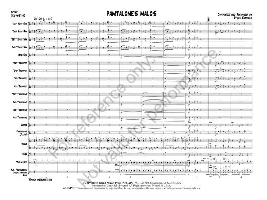 Pantalones Malos - Shanley - Jazz Ensemble - Gr. 2