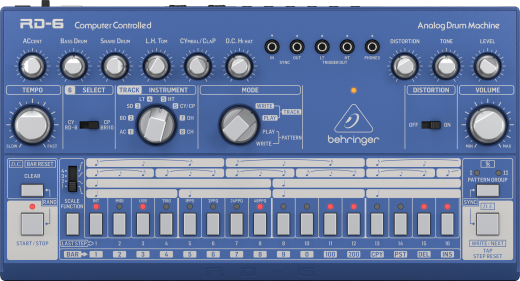Behringer - Bote  rythmes analogique RD-6 - Bleu