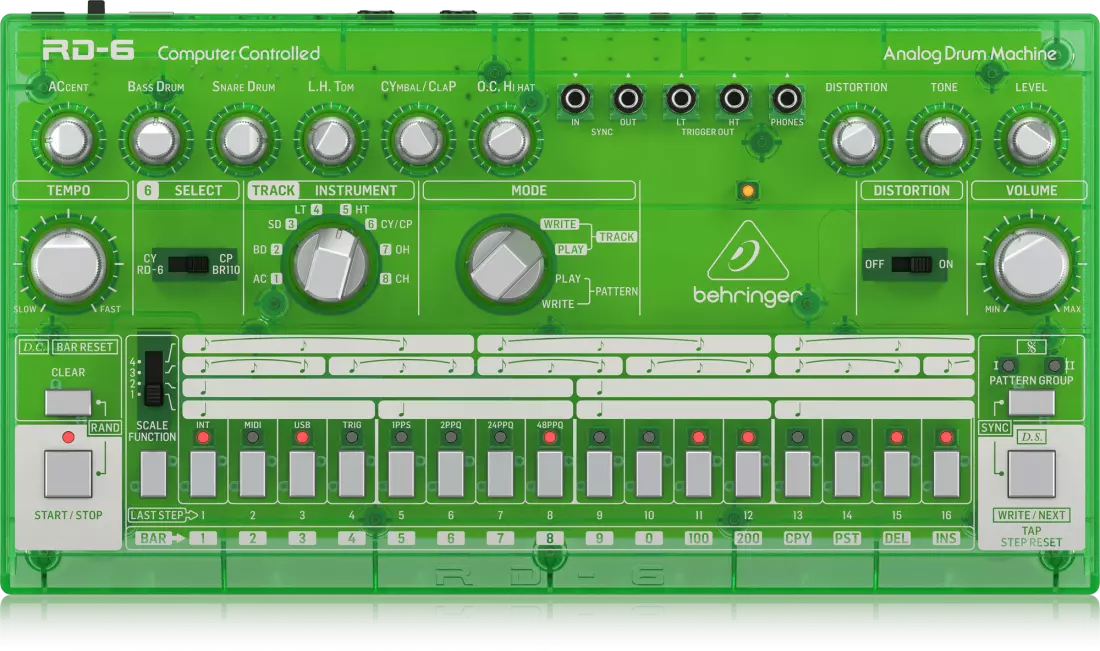 RD-6 Analogue Drum Machine - Transparent Green