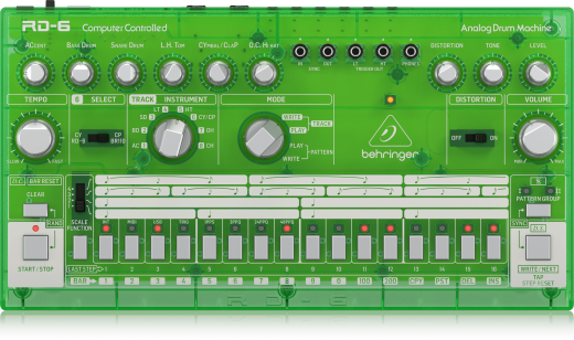 Behringer - Bote  rythmes analogique RD-6 - Vert translucide