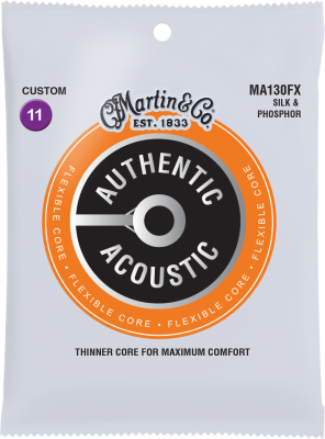 Martin Guitars - Cordes  me souple acoustiques Authentic - 11-47 Custom soie et phosphore