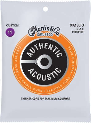 Martin Guitars - Authentic Acoustic Flexible Core Strings - 11-47 Custom Silk & Phosphor