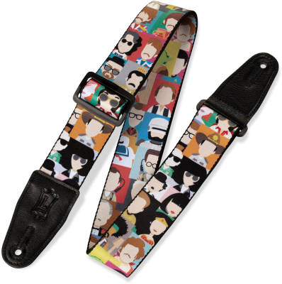 Levys - 2 Printed Polyester Guitar Strap - Pop Art Icons