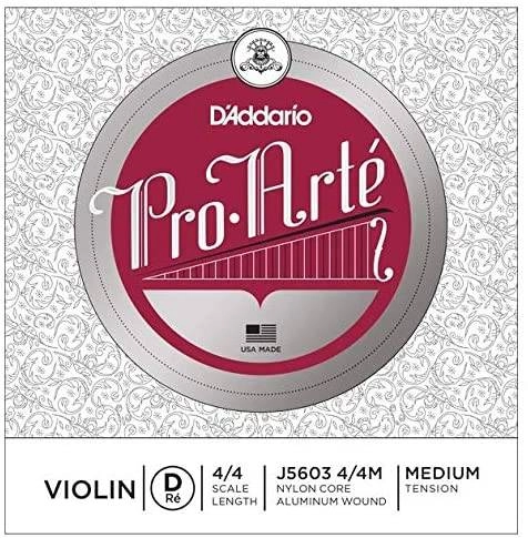 J5603 4/4M - Pro-Arte Violin Single D String, 4/4 Scale, Medium Tension