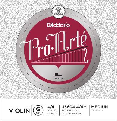 J5604 4/4M - Pro-Arte Violin Single G String, 4/4 Scale, Medium Tension