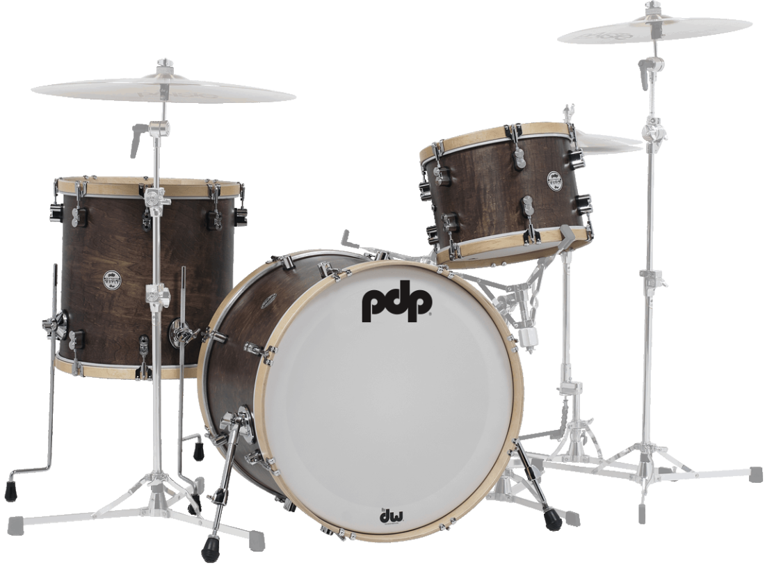 Concept Maple Classic 3-Piece Shell Pack (22,13,16) - Walnut Stain with Maple Hoops
