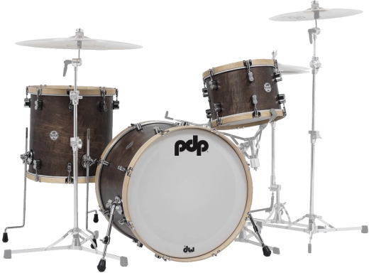 Pacific Drums - Concept Maple Classic 3-Piece Shell Pack (22,13,16) - Walnut Stain with Maple Hoops