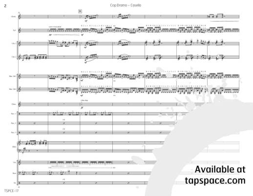 Cop Drama - Casella - Percussion Ensemble - Score/PDF Parts