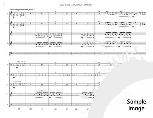 Beware the Jabberwock - Willmarth - Percussion Ensemble - Score/PDF Parts