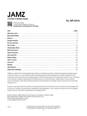 Jamz: 15 Solos in Modern Styles - Jarvis - Eb Alto or Eb Baritone Saxophone - Book/Audio Online