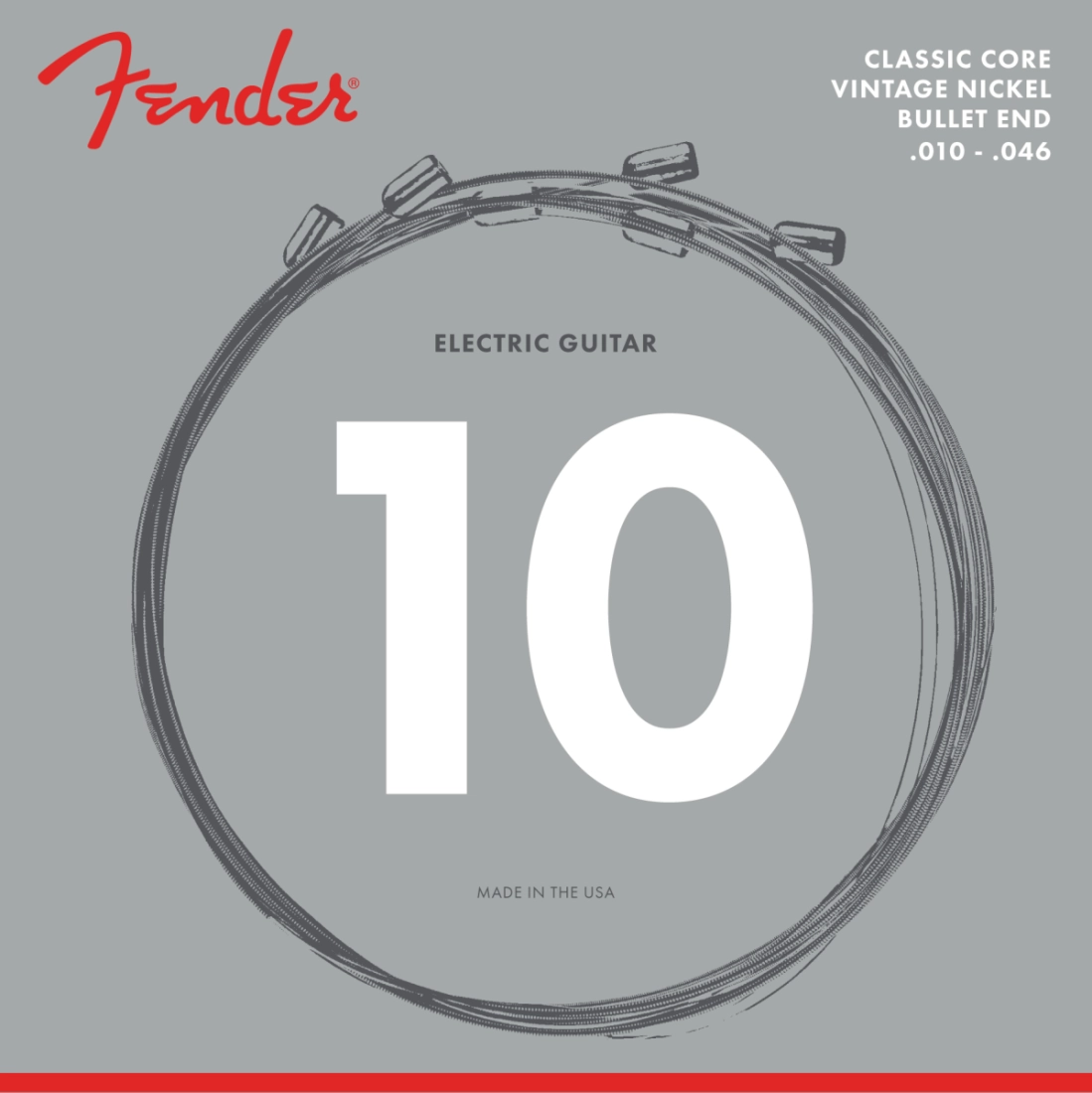 3155R Classic Core Electric Guitar Strings, Vintage Nickel, Bullet Ends - Regular (.010-.046)