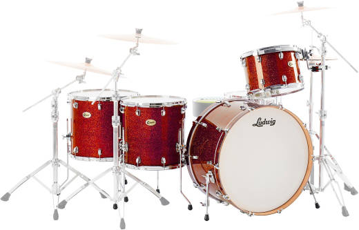 Ludwig Drums - Centennial Zep 4-Piece Shell Pack (26,14,16,18) - Red Sparkle