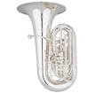 Eastman Winds - CC Compact Tuba with 4 Front Pistons and 19 Bell - Silver-Plate