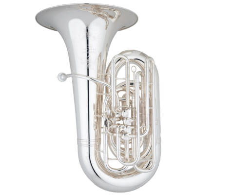 Eastman Winds - CC Compact Tuba with 4 Front Pistons and 19 Bell - Silver-Plate