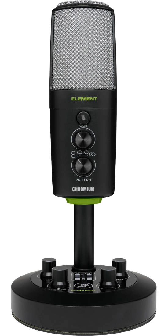 Chromium USB Condenser Microphone with Built-In 2-Channel Mixer