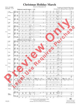 Christmas Holiday March (Based on \'\'Greensleeves\'\') - Story - Concert Band (Flex) - Gr. 1