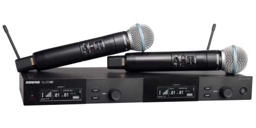 Shure - SLXD24D/B58 Dual Wireless System with SLXD2/B58 Handheld Transmitters - H55