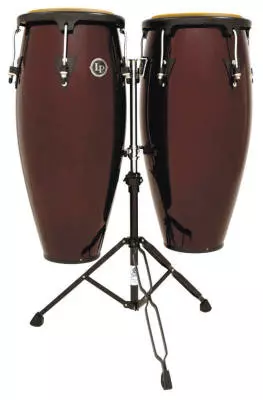 Latin Percussion - Aspire 11 & 12 inch Conga Set w/stand - Dark Wood