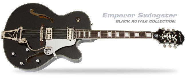 中古 Epiphone Swingster Royale Pearl White エピフォン ノブ欠品 中古Epiphone Limited Edition Emperor Swingster Black Royale
