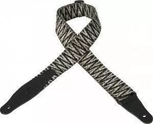 2 Inch Woven Guitar Strap With Leather Ends - Pattern 1