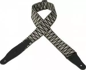 2 Inch Woven Guitar Strap With Leather Ends - Pattern 1