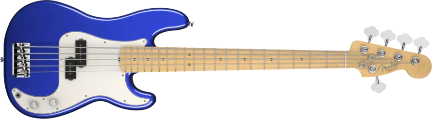Fender American Standard Precision Bass V - 5 String - Maple - Mystic Blue