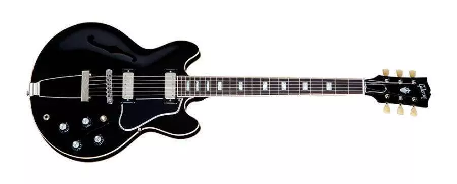 ES-390 Plain Top hollowbody Electric - Trap Inlays - mini Humbuckers - Ebony finish