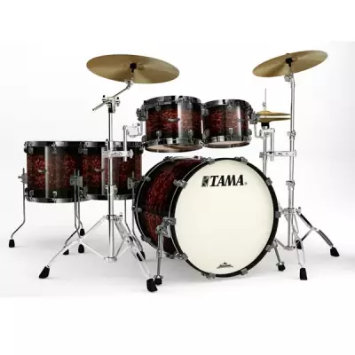 Starclassic Bubinga 5 Piece Shell Kit with Black Hardware - Volcanic Red Burst