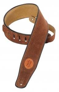 Long & McQuade Suede Leather Guitar Strap - Brown