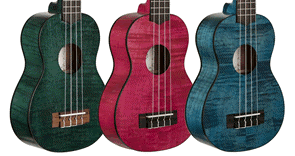 Exotic Mahogany Soprano Ukulele - Translucent Green