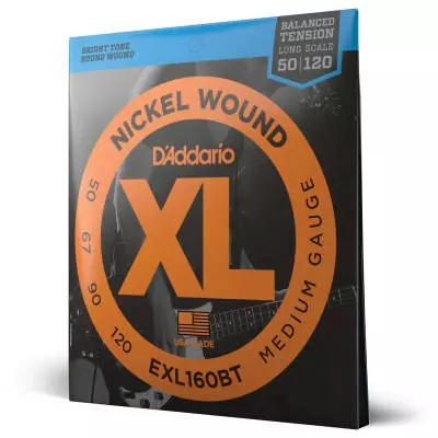 DAddario - EXL160BT - Nickel Wound Balanced Tension Bass Guitar Strings - 50 to 120