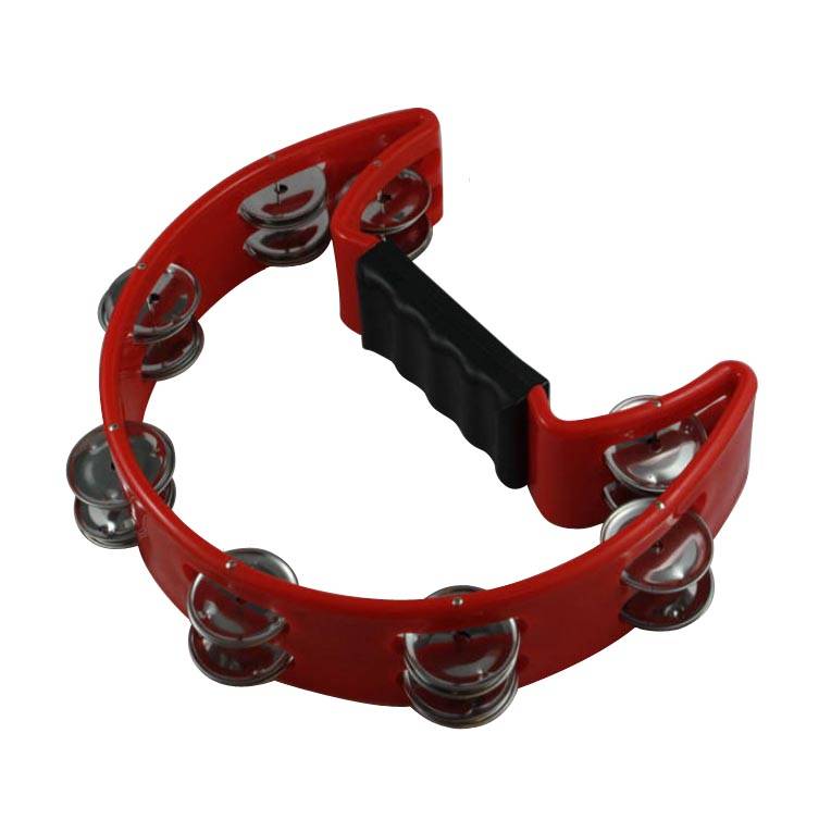 Half-Moon Plastic Tambourine - Red