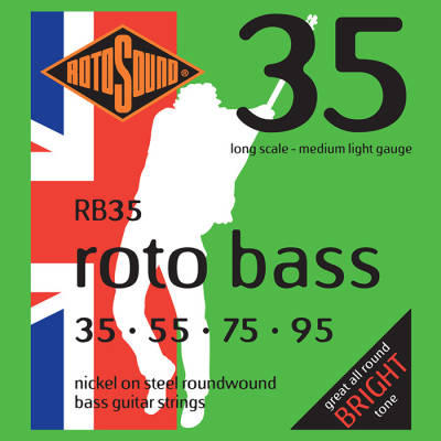 Rotosound - Ensemble de cordes de basse en nickel non satin 35-95