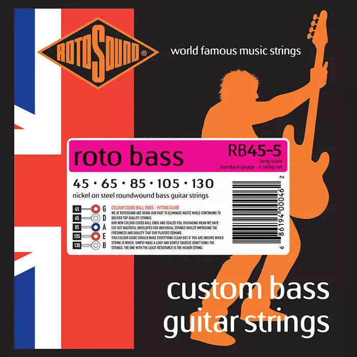 Rotobass Unsilked 5 String Set 45-130