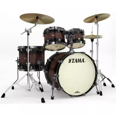 Starclassic Maple 4 Piece Shell Kit with Black Hardware & Tom Holder - Dark Mocha Burst