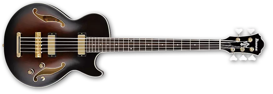 Artcore Hollow Body Electric 5 String Bass - Dark Violin