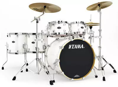 Starclassic Performer B/B 6 Piece Shell Kit with Tom Adapters - White Silk
