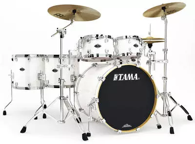 Starclassic Performer B/B 6 Piece Shell Kit with Tom Adapters -  White Silk