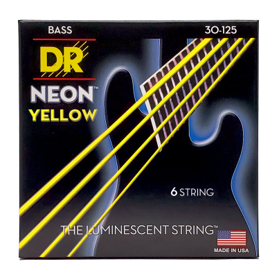DR Strings - Neon Yellow 6-String Bass Set 30-125