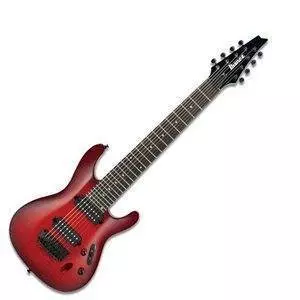 S Series 8 String Electric Guitar - Trans Red Burst